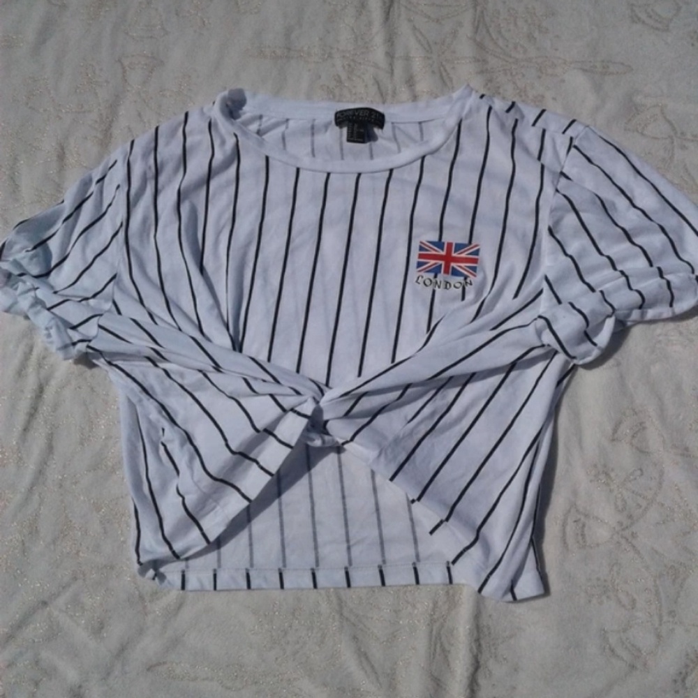 Forever 21 Striped Crop Top